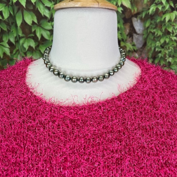 M&S COLLECTION Hot Pink Metallic Eyelash Fringe Sweater, US 20/UK 24 - Picture 7 of 10